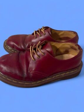 Dr. Martens Women's Burgundy Leather 3-Eye Lace-Up Oxfords